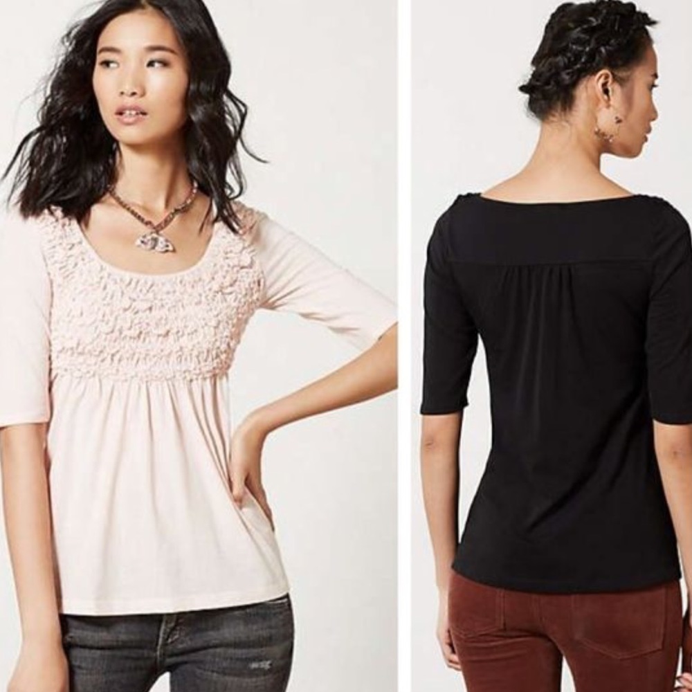 Anthropologie Deletta Darby Top Burgundy Size S